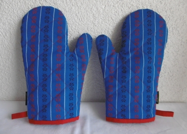 Ofenhandschuhe blau Ornamente